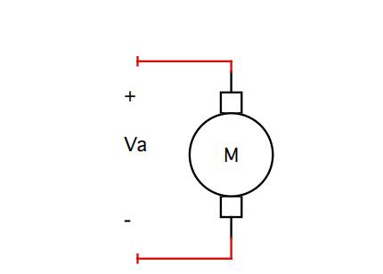 Circuit symbol for a dc servomotor